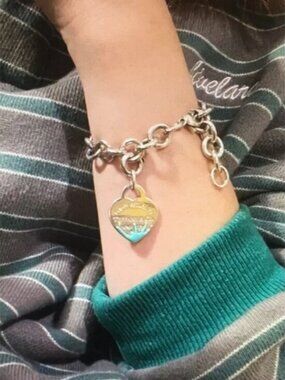Tiffany & Co. Silver Heart Charm Bracelet
